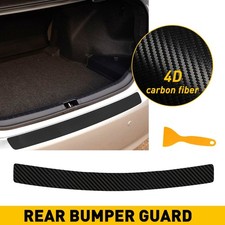 Black 4d Carbon Fiber Rear Bumper Rubber Pad Kit Car Trunk Protector Trim Cover Black 4d Carbon Fiber Rear Bumper Rubber Pad Kit Car Trunk Protector Trim Cover
