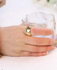 Anillo de cristal acero inoxidable 10 mm alianza de boda redonda plata mujer joyería