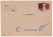Franz&ouml;sische Zone 1947 Mischfrankatur 10.7.47 Mainz Michel Nr. 3+8