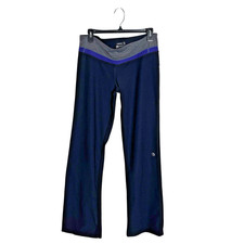 MPG Sport Black Purple Flared Yoga Pants Size L Athleisure Casual Lounge