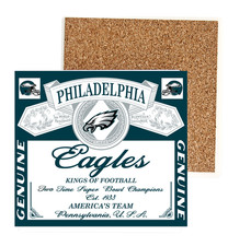 Handmade 4 in Ceramic Square Coaster-Football-Eagles-NFL-Gift