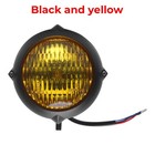 Motorcycle Retro Round H4 Bulb Headlight For Chopper Cafe Racer Bobber Cruiser
