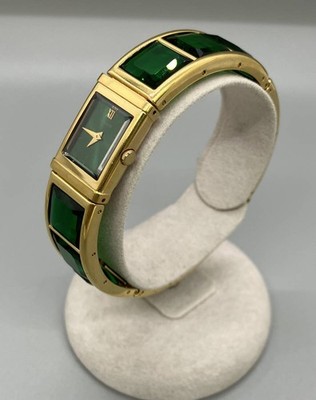 セイコー　ラサール　グリーン ゴールド バングルウォッチ SEIKO LASSALE 1E50-5250 Green Quartz Bangle Watch for Women used