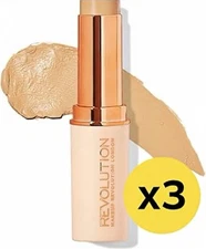 Makeup Revolution Fast Base Stick Foundation F9 0.21 Oz Pack Of 3 Sticks
