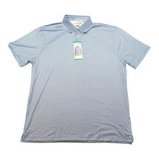 Hickey Freeman Golf Polo Shirt Mens XL Blue Geometric Print Short Sleeve NEW