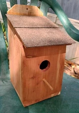 Handmade Cedar BlueBird house Shingle Roof & Perch 12x7x6 USA MADE WEATHERPROOF 
