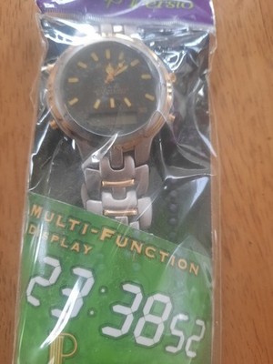 Philip Persio Wristwatch Mens Titanium and Gold Tone Chronograph Style WORKS