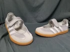 Adidas Samba Jane C Sneakers Silver/White/Gum KJ9991 Girls Size 3 NEW NO BOX !
