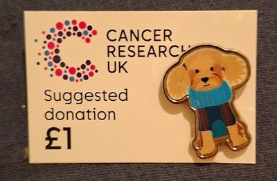 Charity Pin Anstecker Krebsforschung x1 Hund