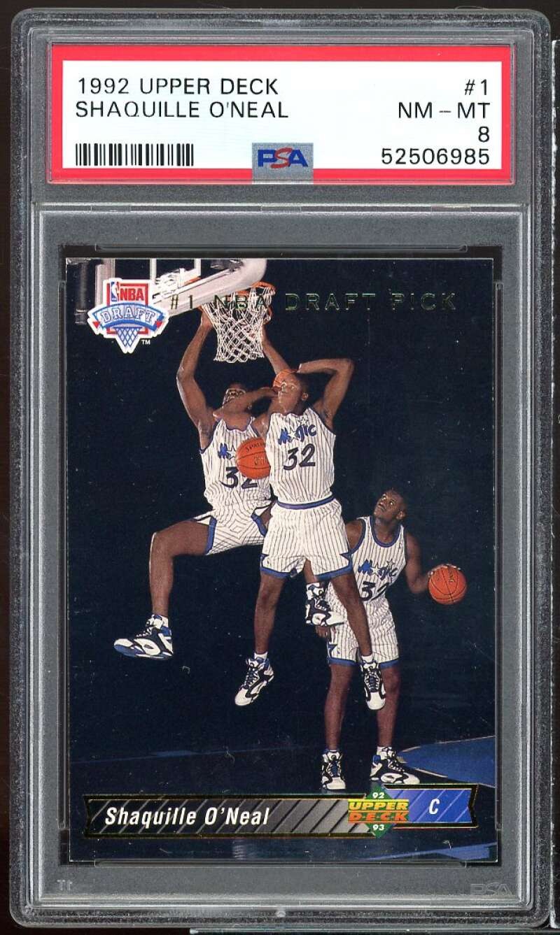 Shaquille O'Neal Rookie Card 1992-93 Upper Deck #1 PSA 8