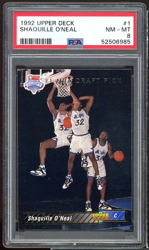 Shaquille O'Neal Rookie Card 1992-93 Upper Deck #1 PSA 8