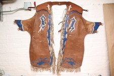 Vintage Custom Cowboy Bull Riding Leather Chaps ~ Legit Western Rodeo
