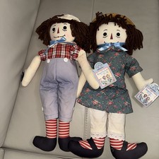 Set Of Two Vintage Raggedy Ann And Raggedy Andy Dolls