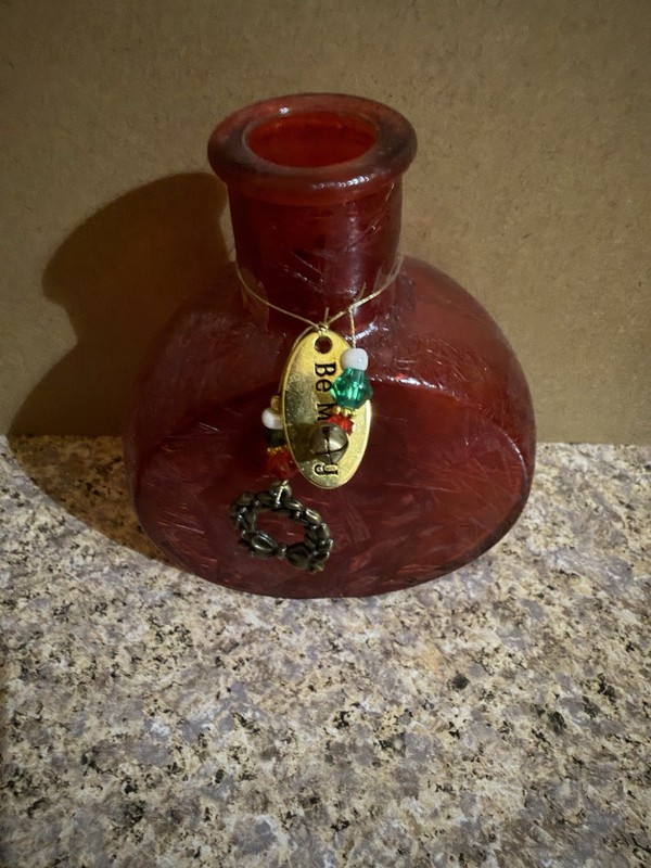 Small Red Decorative Bottle