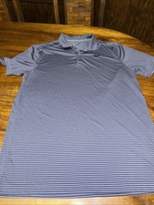 Nike Golf Polo Shirt Mens Medium Short Sleeve Striped Dri Fit Swoosh