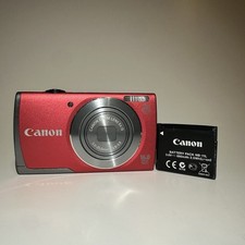 Canon Red PowerShot A3500 IS 16.0MP Digital Camera W/ Battery Tested