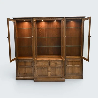 Ercol Mural Bookcase Display Wall Unit Cupboards Golden Dawn FREE UK Delivery* - Image 1 of 4