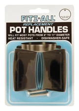TOPS 55710 Glossy Black Fitz-All Replacement Pot Handles (Set of 2)