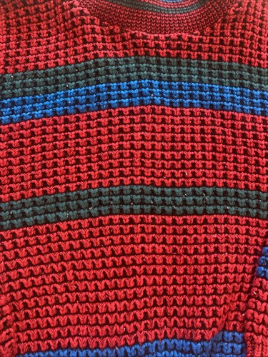 Vintage 80s Apparatus Red Blue Green Pullover Sweater Youth Kids Size M - Picture 2 of 4