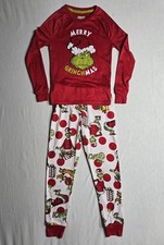 The Grinch Dr. Seuss kids size 8 red Christmas pajama sleepwear set