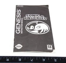 Authentic Sonic & Knuckles Sega Genesis Game Instruction Manual Only