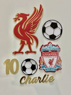 CRAFTZONE Personalised LIVERPOOL football Birthday, Age, Name cake, Cupcake Toppers