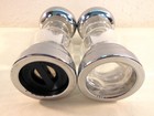Vintage OLDE THOMPSON Clear Acrylic Lucite Carbon Steel Salt & Pepper Mill Set — photo 2