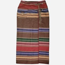 Rare Vintage Ralph Lauren Country Blanket Wrap Maxi Skirt Southwestern M