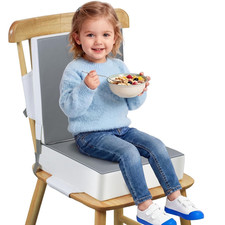 Booster Seat for Kitchen Chair - Toddler Booster Seat for Dining Table - PU Wash