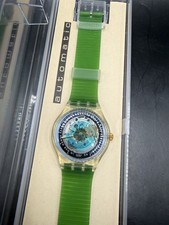 Swatch IN OUR HANDS Earth Summit 1992 Automatic 23J Watch W/Box Excellent Cond.