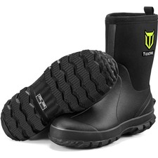 Rubber Boots for Men, 5.5mm Neoprene Insulated Rain Boots with Steel Shank, Wate