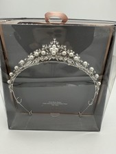 Believe by Brilliance Fine Silver Plated Tiara Crown Cubic Zirconia Pearls Bride