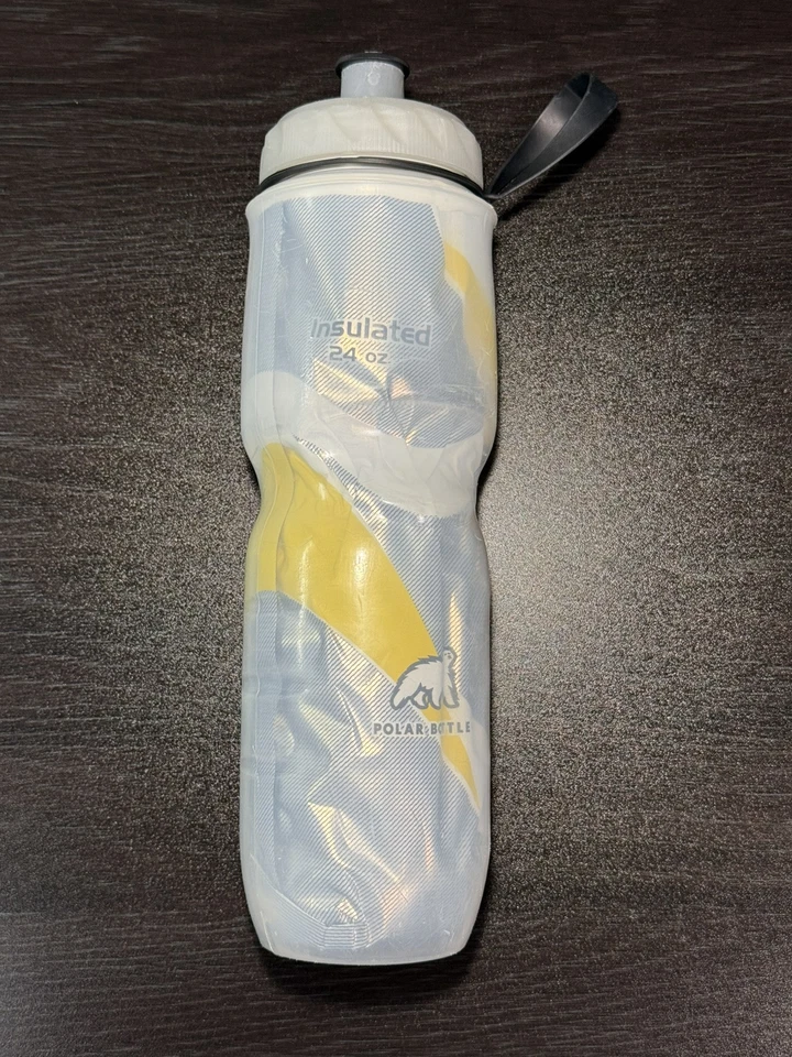 Polar USA Water Bottle Sport Insulated Water Bottle Cycling 24oz Clear Silver - Image 3 of 4