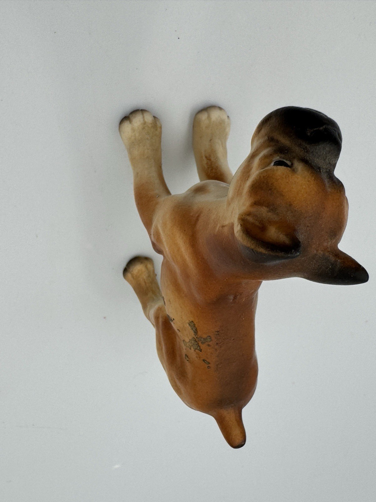 Vintage Lefton Boxer Dog Figurine Japan Porcelain Mid Century Ceramic Decor