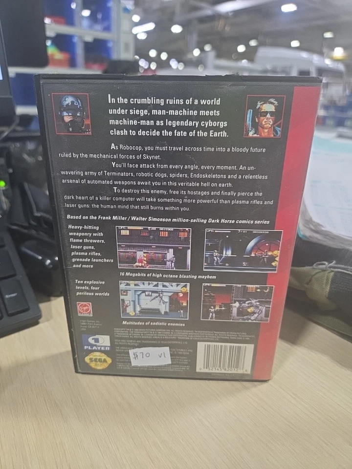 Robocop Vs Terminator (Sega Genesis 1993) Game Cartridge, CIB Complete - Image 3 of 4