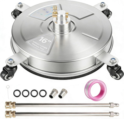 #ad 16quot; Pressure Washer Surface Cleaner Stainless Steel Surface Cleaner with 4 Whee $119.99