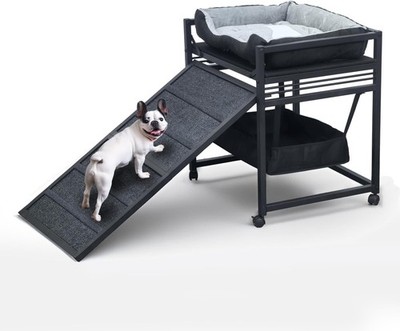Movable Structure Pet Stairs Ramp W/ seat Mate Cats/Dogs Chair W/ ramp high beds