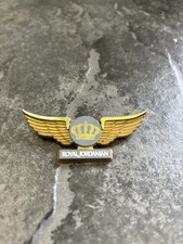 Vintage Rare Jordan Royal Jordanian Pilot Wings Badge Memorable Staff Emblem