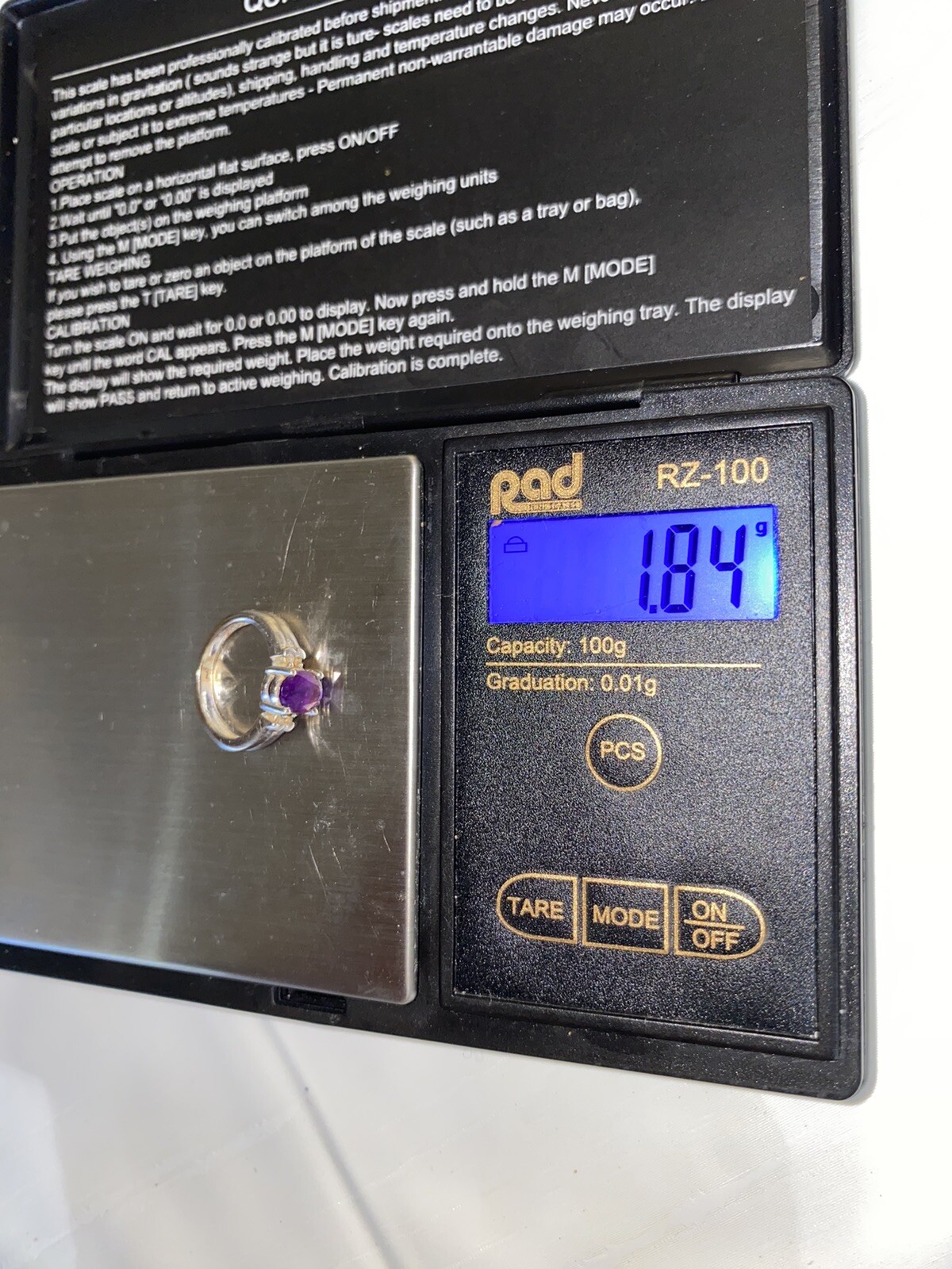 Vintage 9ct Solid White Gold Ruby Ring For Toddler - image 6