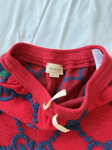 Gucci Kids Red Knit Joggers, Red With blue GG Size 12 - Picture 8 of 13