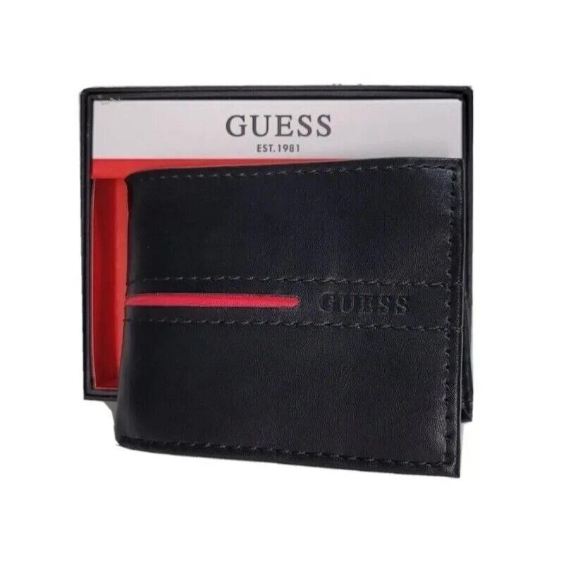 Guess black and red wallet hot sale