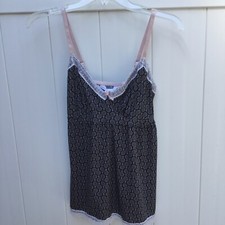 Marilyn Monroe Cami Top Women's Medium Black And White Lace Pink Adjust Straps