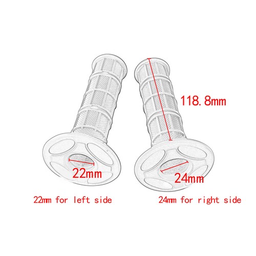 White Rubber Twist Throttle Handle Hand Grips ATV YCF Pit Dirt Bike Moto Cross - Picture 3 of 7