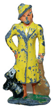 Barclay Lady In Yellow Suit With Dog B157 Lead Village Accessory 2