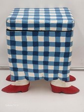 Mid-Century WIZARD OF OZ Carved Wood Box w/Dorothy Dress  Ruby Slippers 10"x8"
