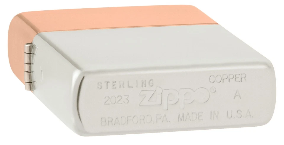 Zippo Bimetal Sterling Silver and Copper Bottom 48695 - Image 2 of 4