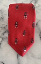 Vintage John Henry 100% Silk Red Christmas Holiday Santa Tie Made In USA