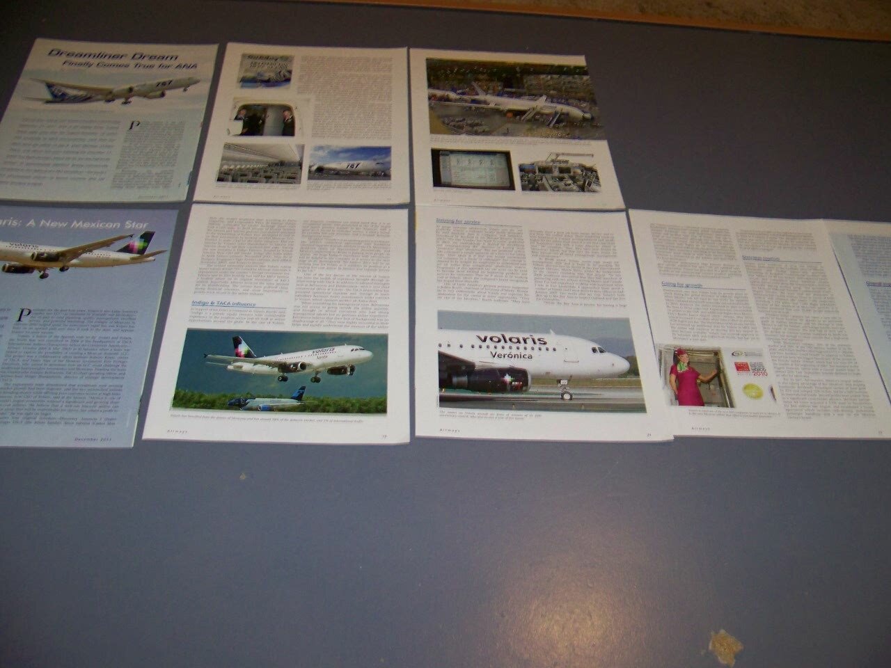 HISTORY..ANA BOEING 787 & VOLARIS AIRLINES..HISTORY/PHOTOS.RARE! (367T)