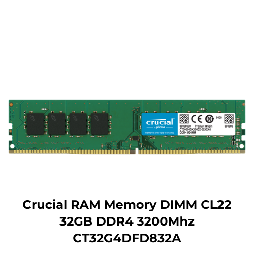 Crucial RAM Memory DIMM CL22 32GB DDR4 3200Mhz CT32G4DFD832A - 第 1/1 張圖片