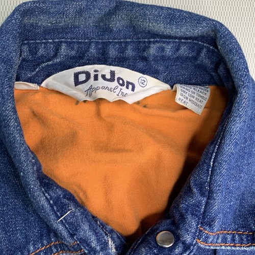 Vintage Kids Dijon jean jacket With Orange Stitching And Lining Sz 12 - Picture 5 of 9